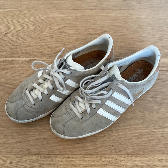 Women’s Adidas Gazelle Sneakers (Grey Suede & Cork) - Picture 1 of 6
